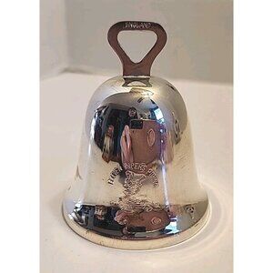Vtg Bridalane England Silver Plate Christmas Bell 11th Day Of Christmas READ